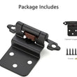 50 Pairs 3/8" Inset Matte Black Kitchen Cabinet Hinges，Self Closing Black Hinges(50 Pairs - 100 Pcs)