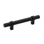 1 Pack Black Modern Cupboard Handles Stainless Steel Pulls - Round Shape Series - Hole Centers(Single Hole, 3