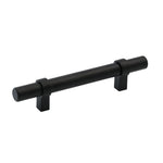 1 Pack Black Modern Cupboard Handles Stainless Steel Pulls - Round Shape Series - Hole Centers(Single Hole, 3