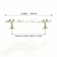 1 Pack Marble Pattern Solid Drawer Pulls，Knobs & Handles，White Marble Pattern Print - Marble Finish Series - Hole Centers(Knob，3.75"，5"，7.5")