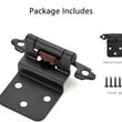 1 Pairs 3/8" Inset Matte Black Cabinet Hinge，Offset Self Closing Black Cabinet Hinges(1 Pairs - 2 Pcs)