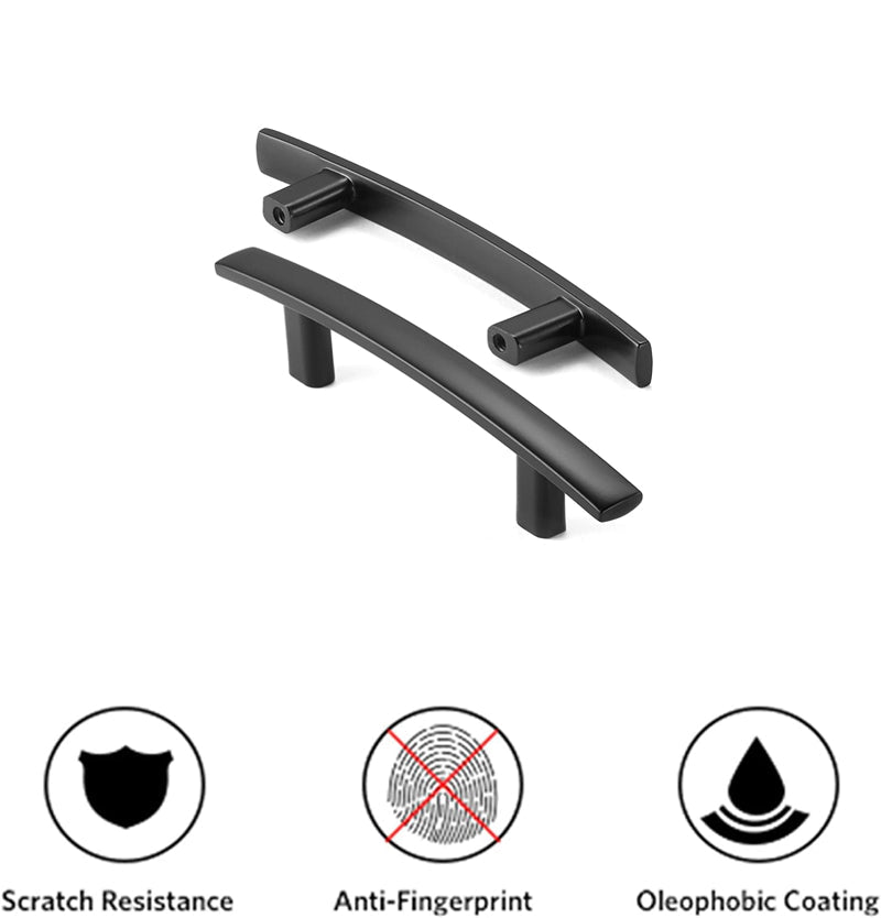 3.75 inch(Center to Center) Matte Black Kitchen Drawer Pulls Arch Cabinet Handles