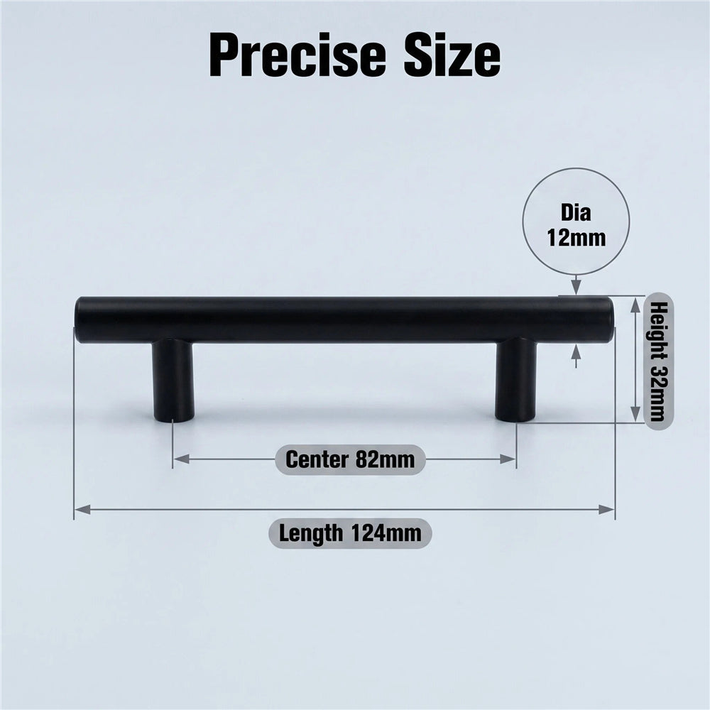 3.25 Inch Center to Center Matte Black Cabinet Pulls(Hole Center:3-1/4"(82mm))
