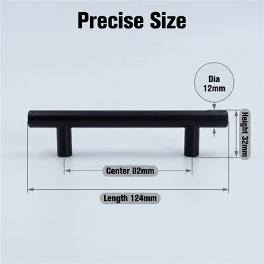 10 Pack 3-1/4" Inch Center to Center Matte Black Cabinet Handles(Hole Center:3-1/4"(82mm))