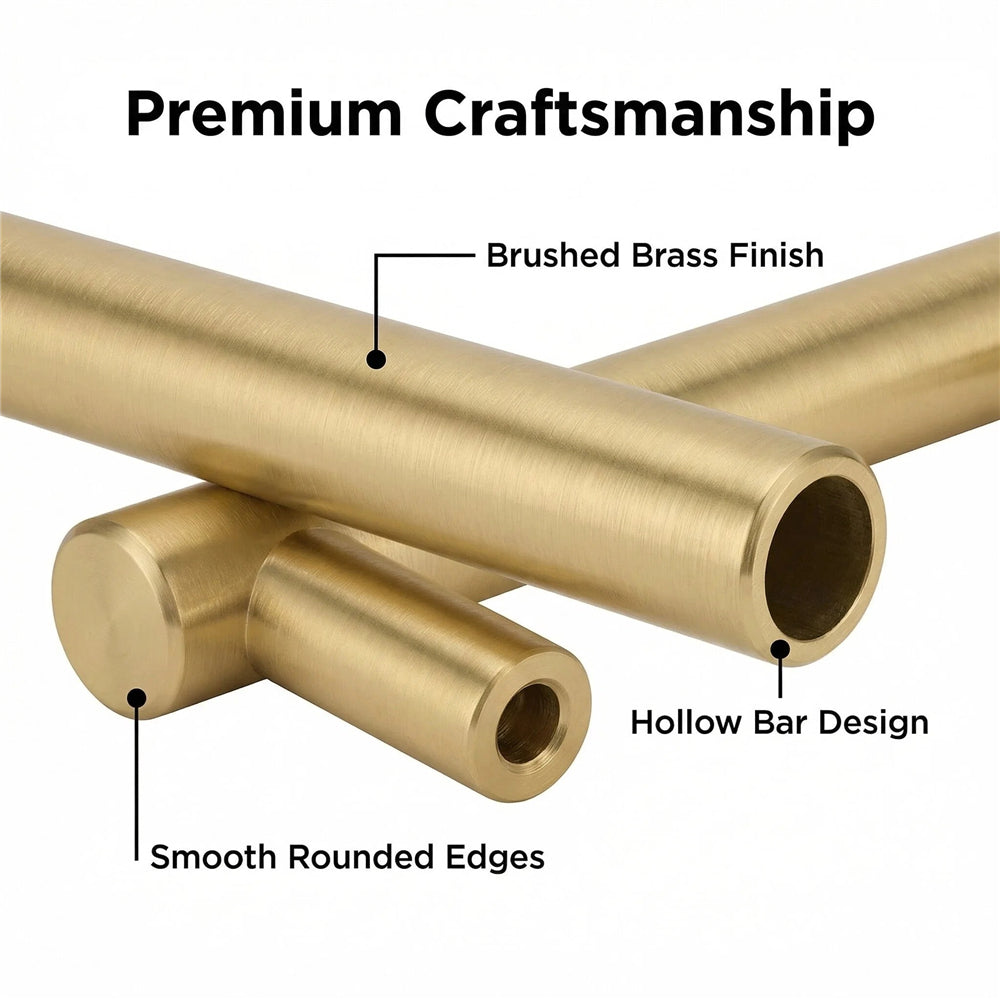 10 Pack 3 Inch(76mm) Hole Center Drawer Pulls，Brushed Brass Cabinet Pulls Stainless Steel Drawer Handles for Dresser Drawers