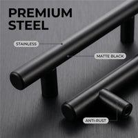 3.25 Inch Center to Center Matte Black Cabinet Pulls(Hole Center:3-1/4"(82mm))