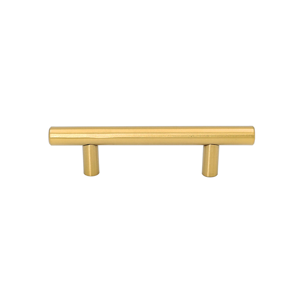 10 Pack 2.75"(70mm) Center to Center Brushed Brass Stainless Steel Kitchen Drawer Pulls