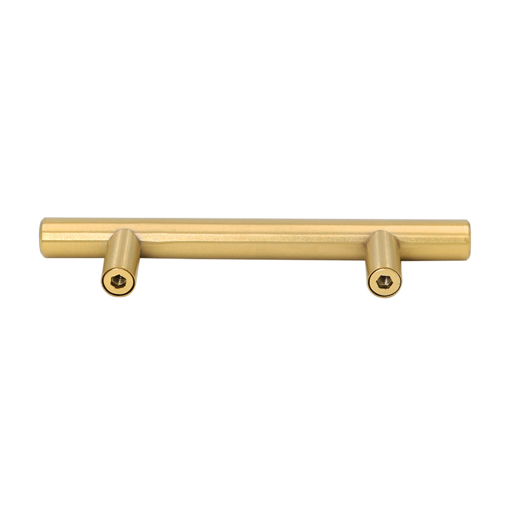 10 Pack 2.75"(70mm) Center to Center Brushed Brass Stainless Steel Kitchen Drawer Pulls