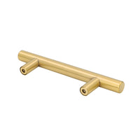 10 Pack 2.75"(70mm) Center to Center Brushed Brass Stainless Steel Kitchen Drawer Pulls
