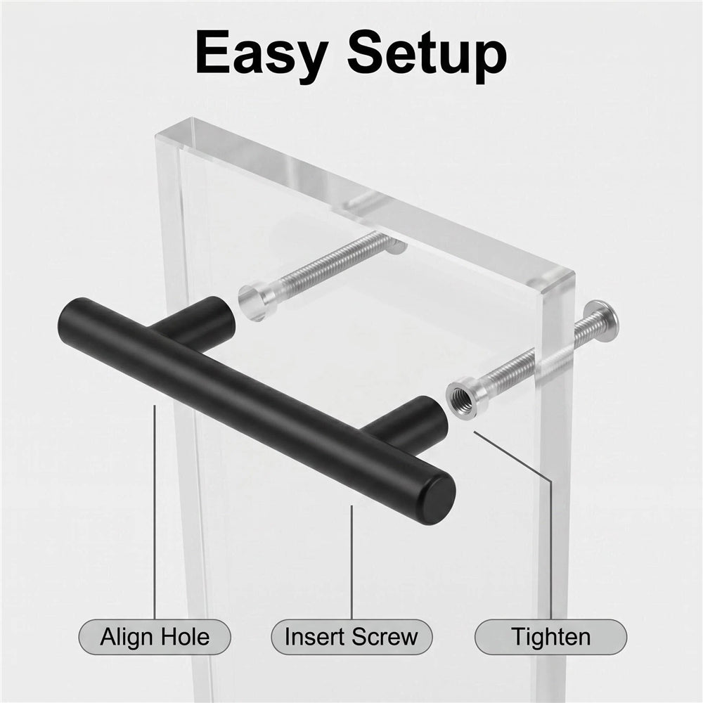 3.25 Inch Center to Center Matte Black Cabinet Pulls(Hole Center:3-1/4"(82mm))