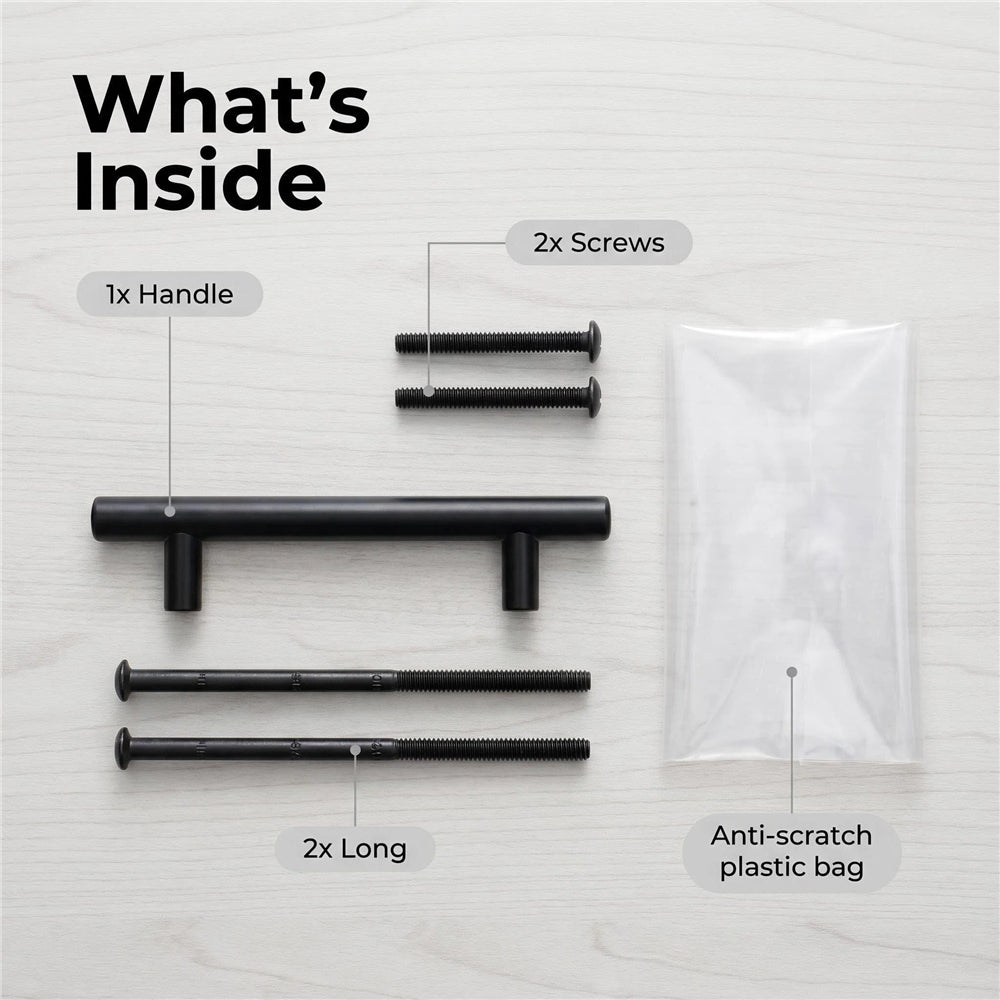 3.25 Inch Center to Center Matte Black Cabinet Pulls(Hole Center:3-1/4"(82mm))
