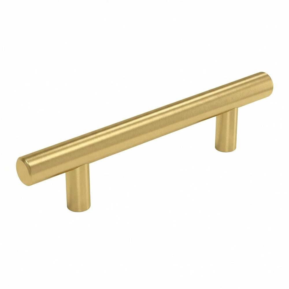 10 Pack 3 Inch(76mm) Hole Center Drawer Pulls，Brushed Brass Cabinet Pulls Stainless Steel Drawer Handles for Dresser Drawers