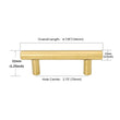 10 Pack 2.75"(70mm) Center to Center Brushed Brass Stainless Steel Kitchen Drawer Pulls