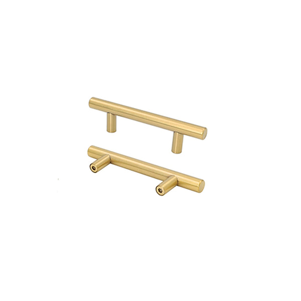 10 Pack 2.75"(70mm) Center to Center Brushed Brass Stainless Steel Kitchen Drawer Pulls