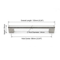 Brushed Nickel Cabinet Pulls Modern Drawer Pulls - Large Size - Hole Centers(3.5,3.75,4",4.5,5",6.25",7.5",8.8",10",11.33")