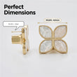 Petal Cabinet Knobs, Gold Dresser Drawers Knobs, Four Leaf Clover Decorative Knobs For Furniture Cupboard Hardware (Large, Snowflake White)