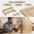1 Pack 4.25 Inch Center To Center Brushed Brass Cabinet Pulls(Hole Center: 4.25"(108mm))