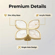 Petal Cabinet Knobs, Gold Dresser Drawers Knobs, Four Leaf Clover Decorative Knobs For Furniture Cupboard Hardware (Large, Snowflake White)