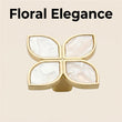 Petal Cabinet Knobs, Gold Dresser Drawers Knobs, Four Leaf Clover Decorative Knobs For Furniture Cupboard Hardware (Large, Snowflake White)