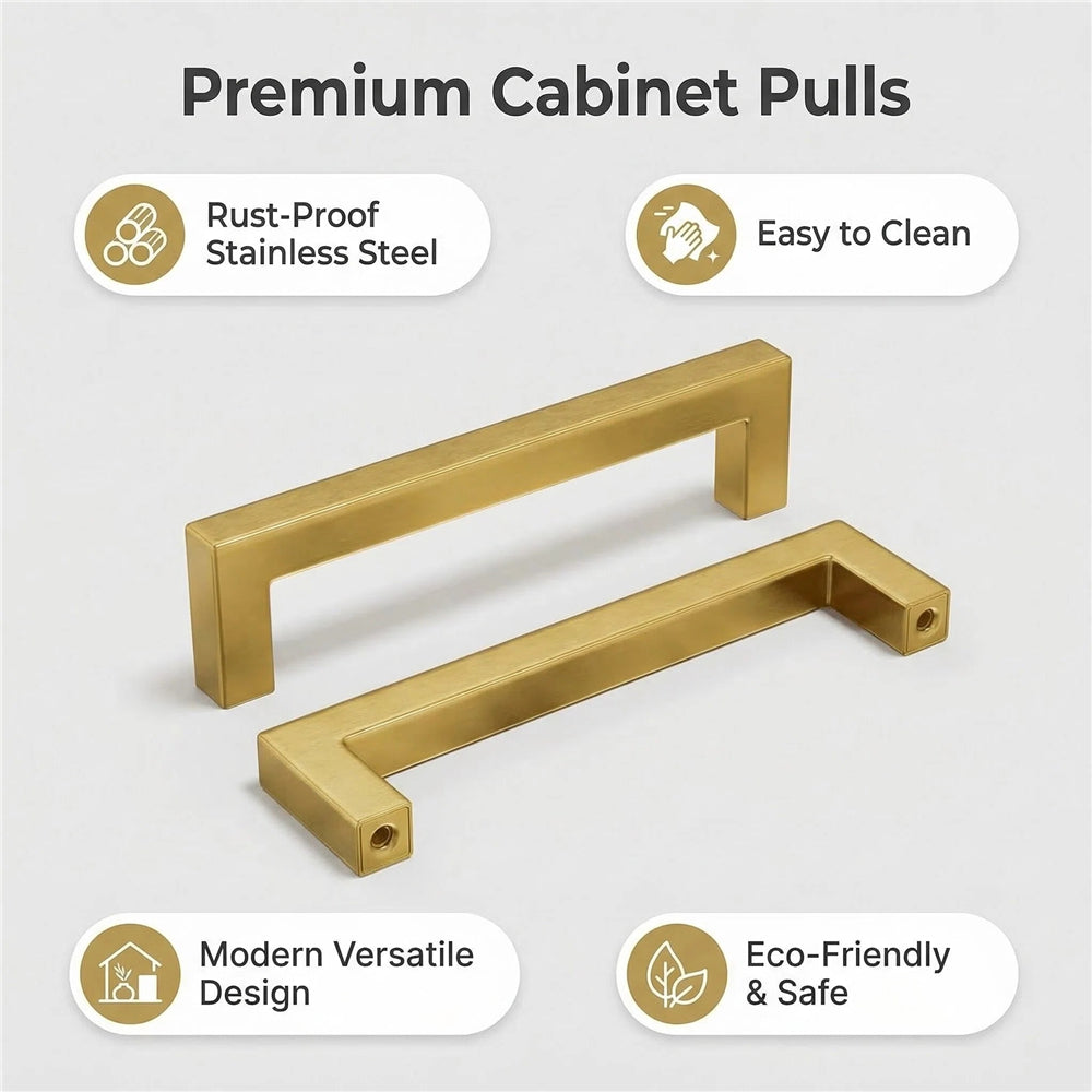 1 Pack 4.25 Inch Center To Center Brushed Brass Cabinet Pulls(Hole Center: 4.25"(108mm))