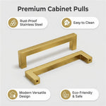 1 Pack 4.25 Inch Center To Center Brushed Brass Cabinet Pulls(Hole Center: 4.25