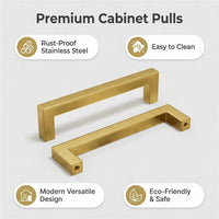 1 Pack 4.25 Inch Center To Center Brushed Brass Cabinet Pulls(Hole Center: 4.25"(108mm))
