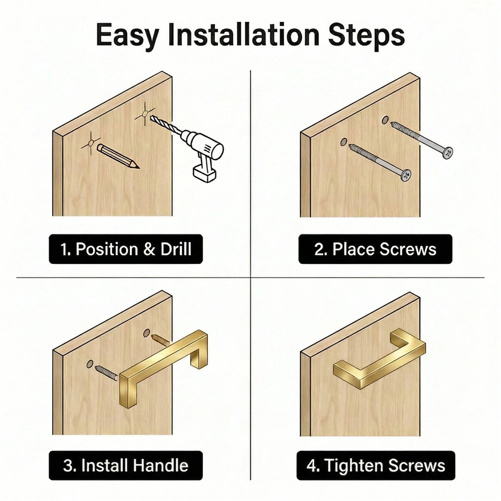 1 Pack 4.25 Inch Center To Center Brushed Brass Cabinet Pulls(Hole Center: 4.25"(108mm))
