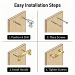 1 Pack 4.25 Inch Center To Center Brushed Brass Cabinet Pulls(Hole Center: 4.25