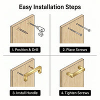 1 Pack 4.25 Inch Center To Center Brushed Brass Cabinet Pulls(Hole Center: 4.25"(108mm))
