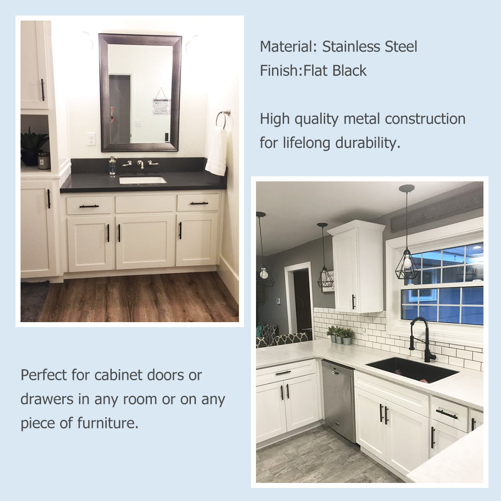 4.25 INCH(Center To Center) MATTE BLACK CABINET PULLS (4.25", CUSTOMIZED SIZE)