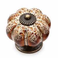 10 Pack Leopard White Ceramic Pumpkin Knobs, Color Glaze Dresser Drawer Pulls