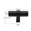 1 Pack Black Modern Cupboard Handles Stainless Steel Pulls - Round Shape Series - Hole Centers(Single Hole, 3",3.5,3.75,4",5",6.25",7.5",8.8",10")