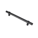1 Pack Black Modern Cupboard Handles Stainless Steel Pulls - Round Shape Series - Hole Centers(Single Hole, 3