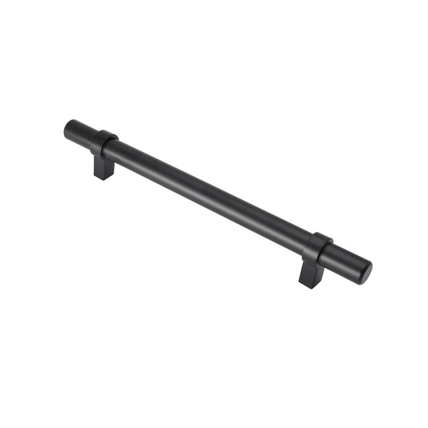 Flat Black Stainless Steel Kitchen Cupboard Handles - 7.5" (192mm) Hole Centers