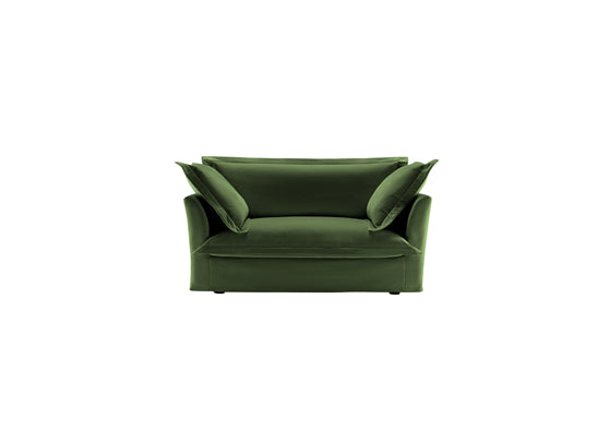 Single Deep Seat Comfy Single Couch Sofa Multiple Large Soft Pillows (Chenille Fabric, Green)