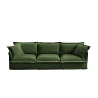 Modern 3 Seater Sofa, Upholstered Sectional Sofa with Armrest, Comfy Couches for Living Room, Apartment, Home Office (Chenille Fabric, Green)