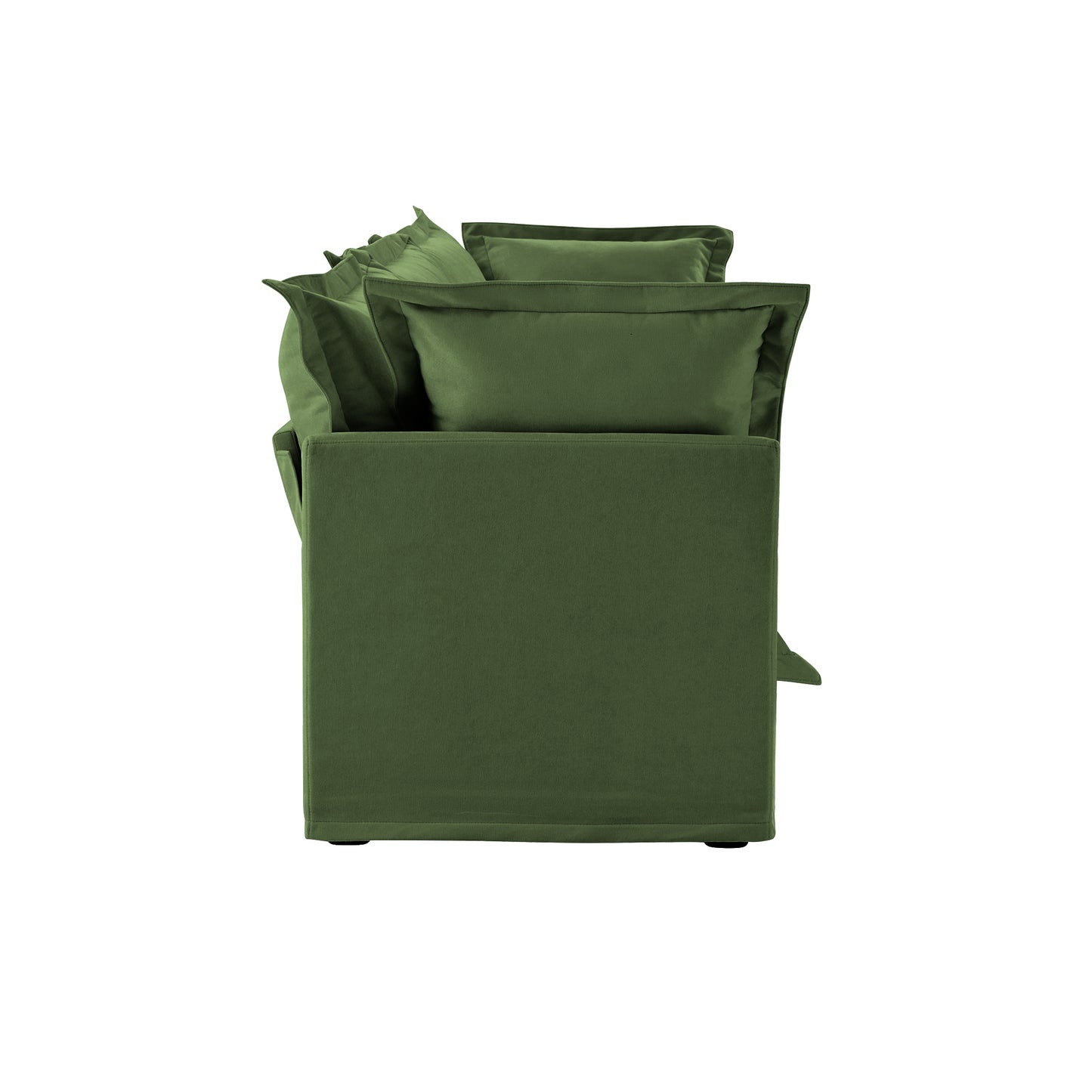 Modern 3 Seater Sofa, Upholstered Sectional Sofa with Armrest, Comfy Couches for Living Room, Apartment, Home Office (Chenille Fabric, Green)