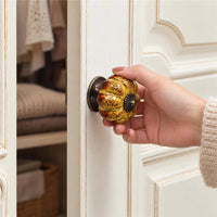 10 Pack Leopard Yellow Ceramic Pumpkin Knobs, Color Glaze Dresser Drawer Pulls