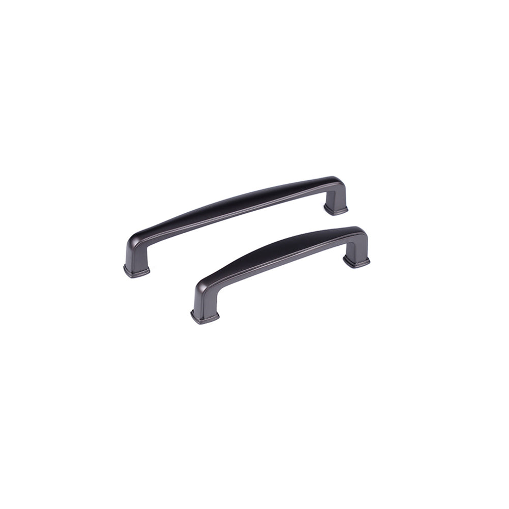10 Pack Matt Black Solid Cabinet Handles, 5 Inch(128mm) Hole Centers Arch Zinc Alloy Cabinet Pulls for Bathroom Dresser Drawer Handles