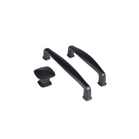10 Pack Matt Black Solid Cabinet Handles, 5 Inch(128mm) Hole Centers Arch Zinc Alloy Cabinet Pulls for Bathroom Dresser Drawer Handles
