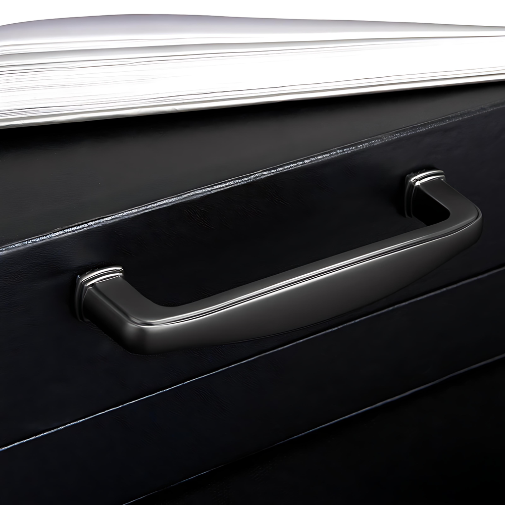 10 Pack Matt Black Solid Cabinet Handles, 5 Inch(128mm) Hole Centers Arch Zinc Alloy Cabinet Pulls for Bathroom Dresser Drawer Handles