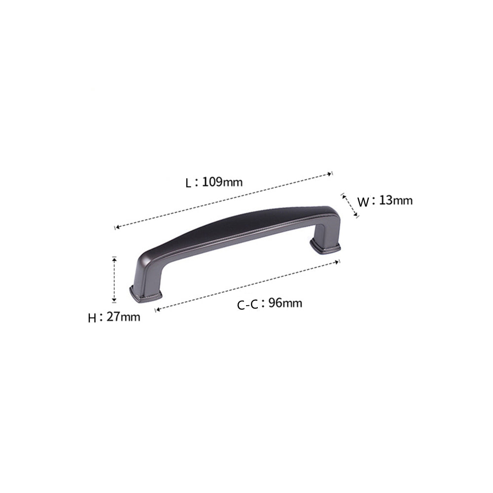 10 Pack Matt Black Solid Cabinet Handles, 5 Inch(128mm) Hole Centers Arch Zinc Alloy Cabinet Pulls for Bathroom Dresser Drawer Handles