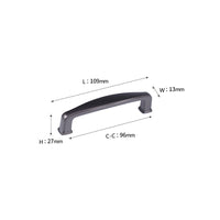 10 Pack Matt Black Solid Cabinet Handles, 5 Inch(128mm) Hole Centers Arch Zinc Alloy Cabinet Pulls for Bathroom Dresser Drawer Handles