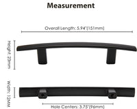 3.75 inch(Center to Center) Matte Black Kitchen Drawer Pulls Arch Cabinet Handles