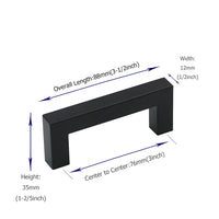 10 Pack 3 Inch(Center to Center) Matte Black Cabinet Pulls Stainless Steel Drawer Pulls