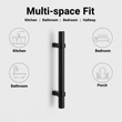 1 Pack Black Modern Cupboard Handles Stainless Steel Pulls - Round Shape Series - Hole Centers(Single Hole, 3",3.5,3.75,4",5",6.25",7.5",8.8",10")
