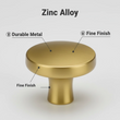 10 Pack Brushed Brass Cabinet Knobs，Solid Single Hole Zinc alloy Round Cabinet Knobs for Kitchen Drawers and Cabinets