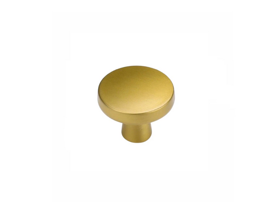 10 Pack Brushed Brass Cabinet Knobs，Solid Single Hole Zinc alloy Round Cabinet Knobs for Kitchen Drawers and Cabinets