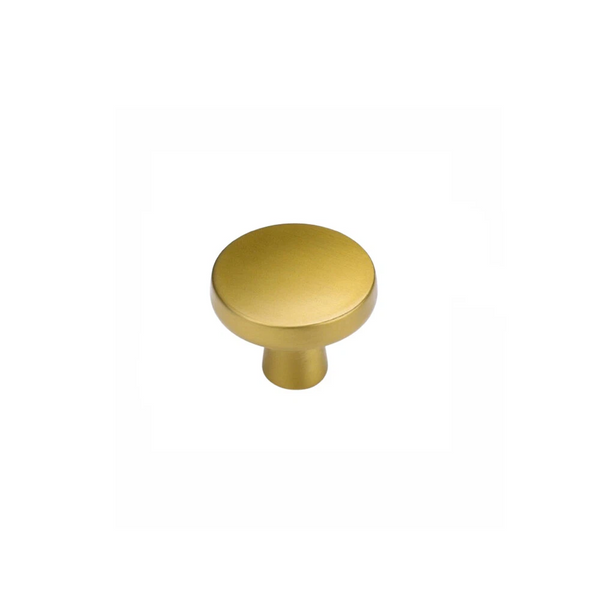 10 Pack Brushed Brass Cabinet Knobs，Solid Single Hole Zinc alloy Round Cabinet Knobs for Kitchen Drawers and Cabinets