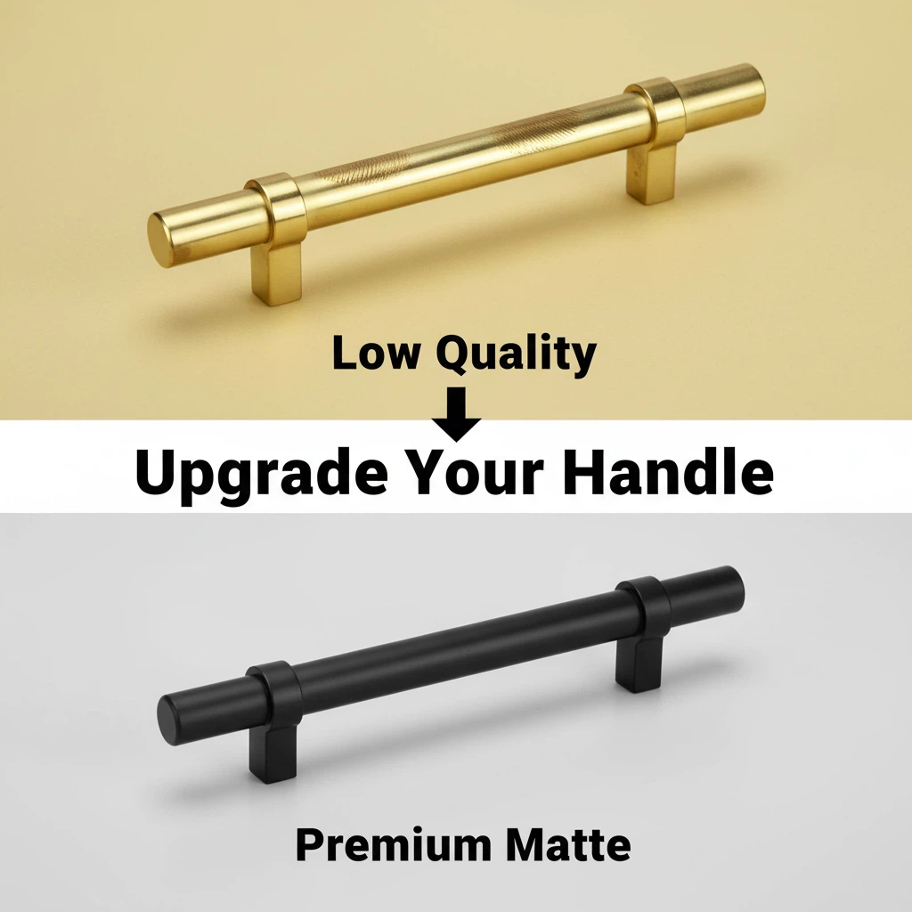 Flat Black Cabinet Bar Handle Pull - 3.5" (90mm) Hole Centers